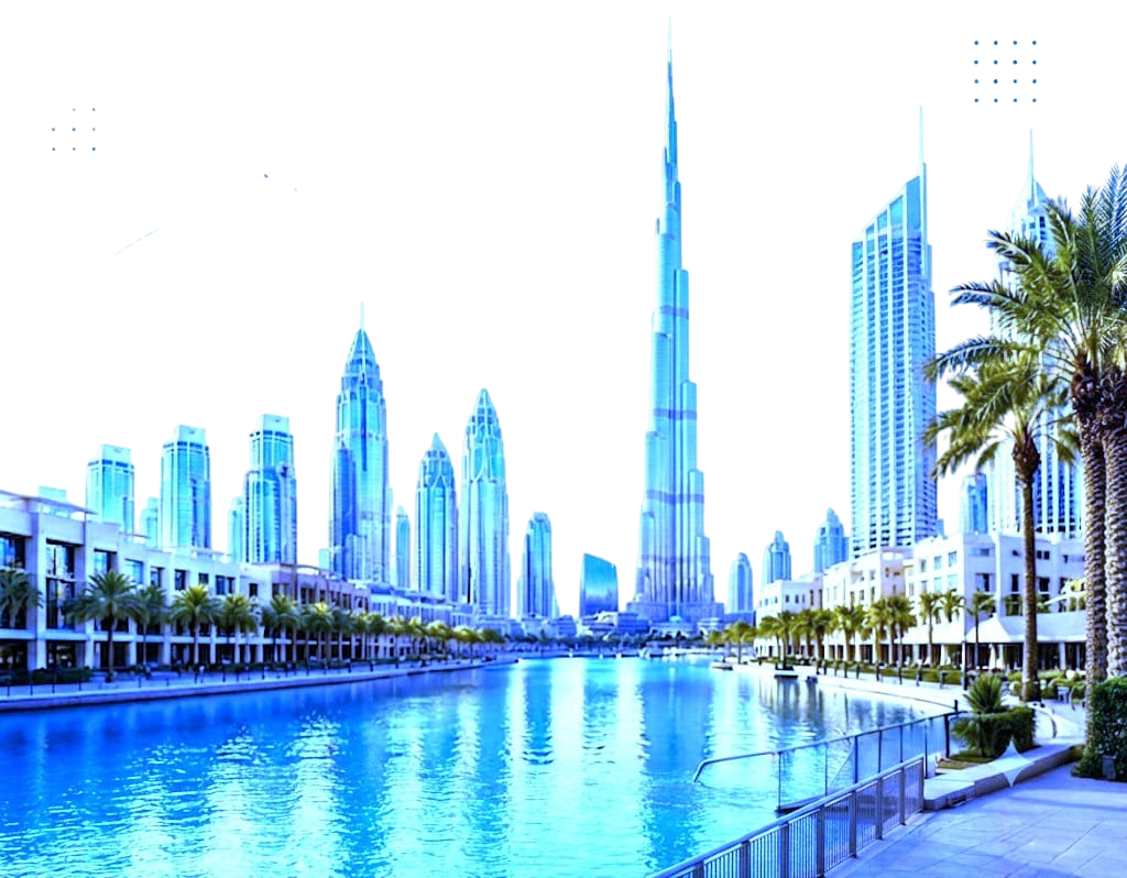 Dubai Blue Skyline Artwork