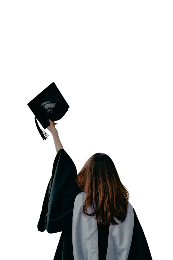 Happy graduate holding diploma scroll