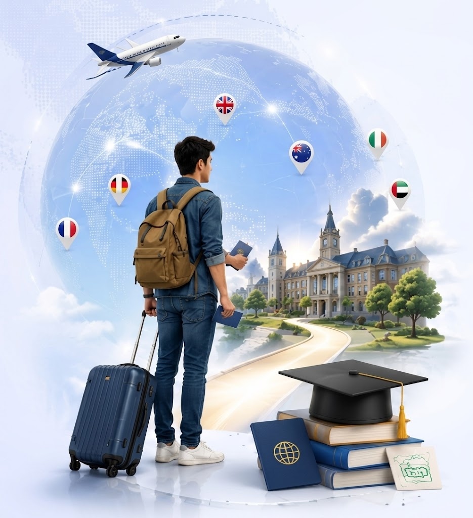 Student holding ISMS Global folder